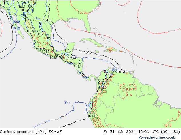 Bodendruck ECMWF Fr 31.05.2024 12 UTC