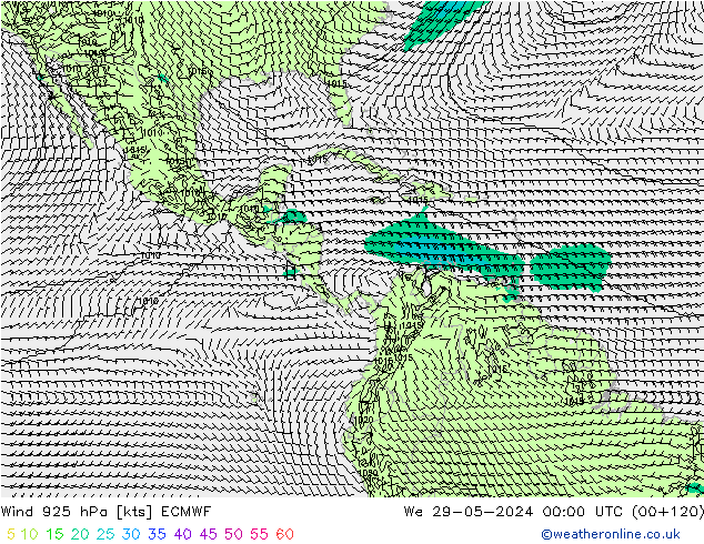 Wind 925 hPa ECMWF We 29.05.2024 00 UTC