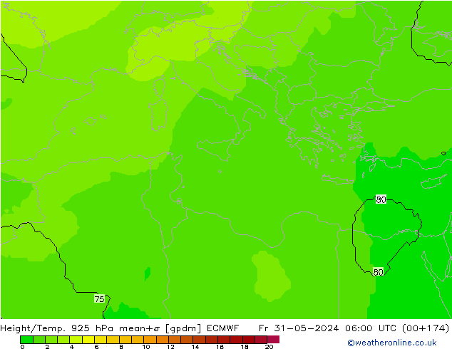 Height/Temp. 925 hPa ECMWF Fr 31.05.2024 06 UTC