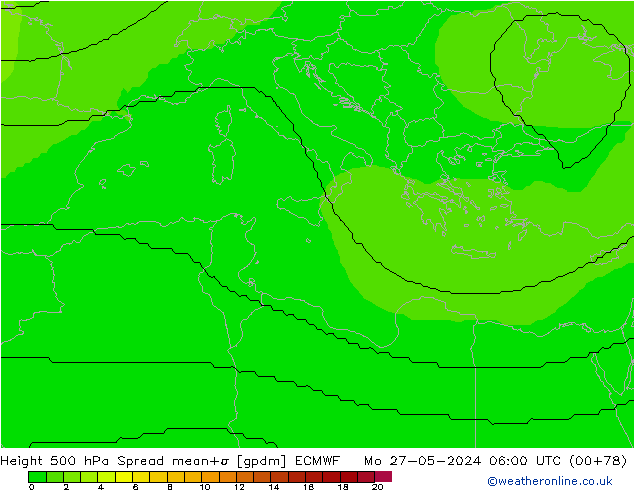 Height 500 hPa Spread ECMWF Po 27.05.2024 06 UTC