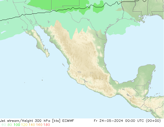 Corriente en chorro ECMWF vie 24.05.2024 00 UTC