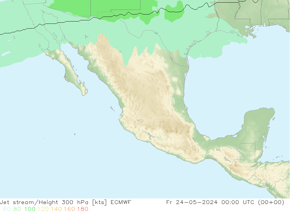 Straalstroom ECMWF vr 24.05.2024 00 UTC