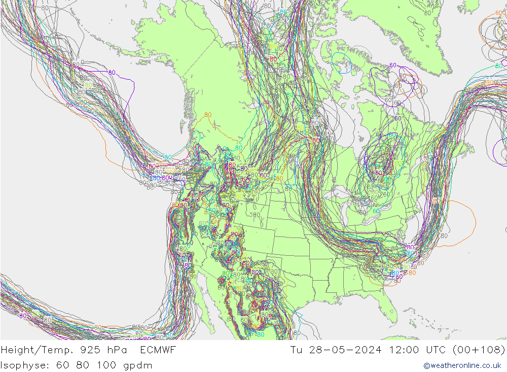 Yükseklik/Sıc. 925 hPa ECMWF Sa 28.05.2024 12 UTC