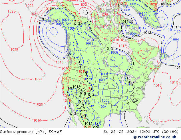 Yer basıncı ECMWF Paz 26.05.2024 12 UTC