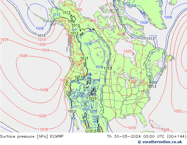 Surface pressure ECMWF Th 30.05.2024 00 UTC