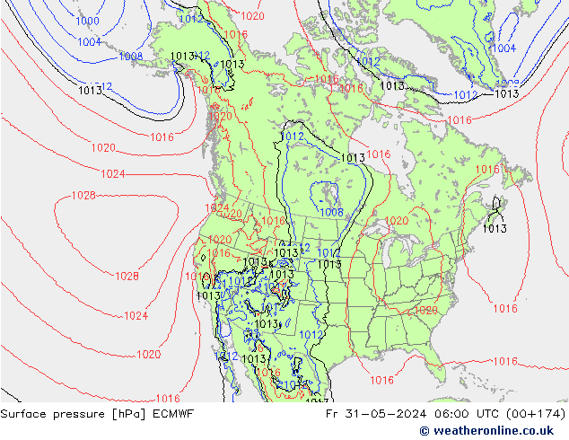 Surface pressure ECMWF Fr 31.05.2024 06 UTC