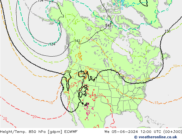 Height/Temp. 850 hPa ECMWF  05.06.2024 12 UTC