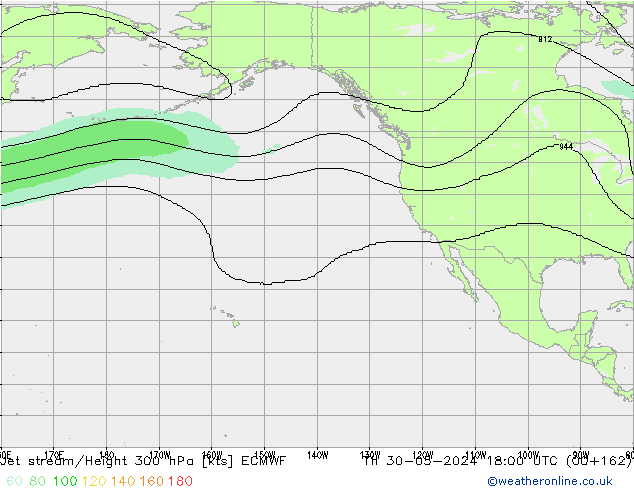 Jet stream/Height 300 hPa ECMWF Th 30.05.2024 18 UTC