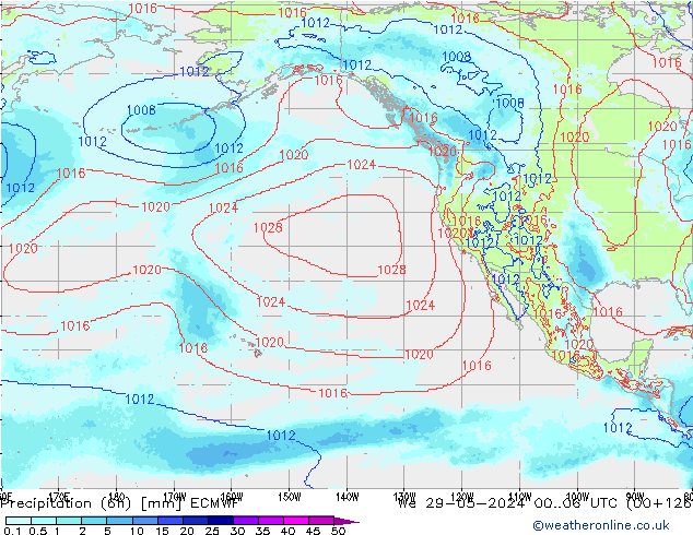 Precipitação (6h) ECMWF Qua 29.05.2024 06 UTC