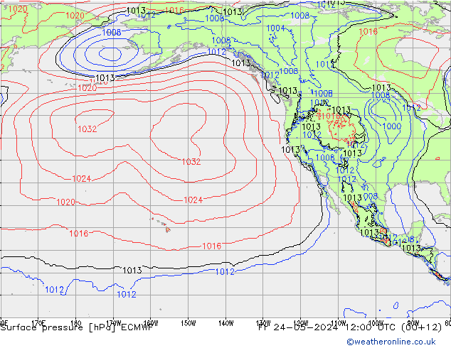 Surface pressure ECMWF Fr 24.05.2024 12 UTC