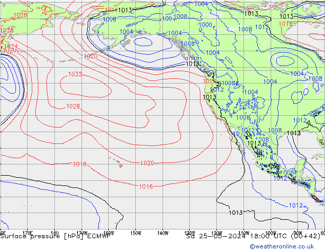 ciśnienie ECMWF so. 25.05.2024 18 UTC