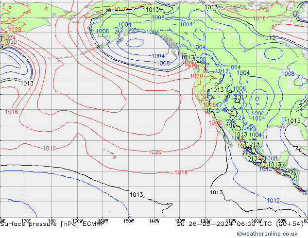 приземное давление ECMWF Вс 26.05.2024 06 UTC