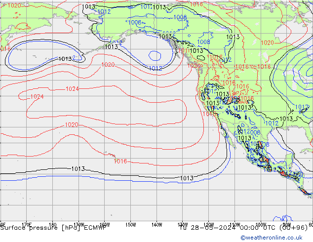 Atmosférický tlak ECMWF Út 28.05.2024 00 UTC