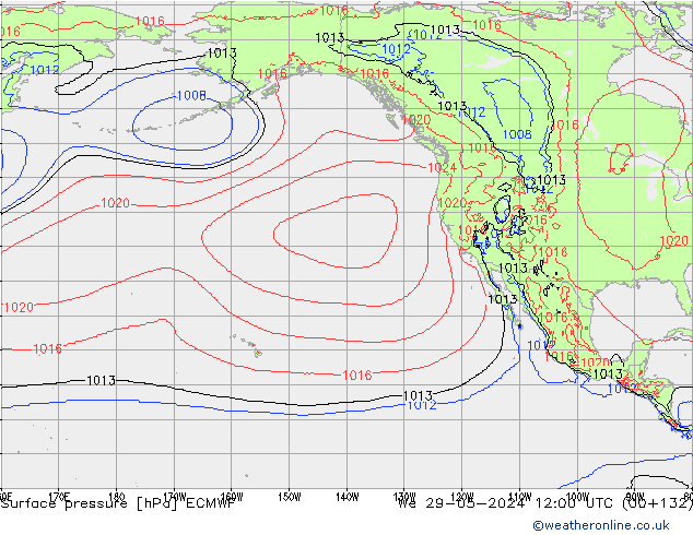 Pressione al suolo ECMWF mer 29.05.2024 12 UTC