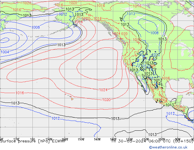 pression de l'air ECMWF jeu 30.05.2024 06 UTC