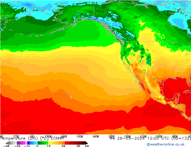 карта температуры ECMWF ср 29.05.2024 12 UTC