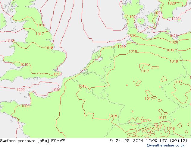 Surface pressure ECMWF Fr 24.05.2024 12 UTC