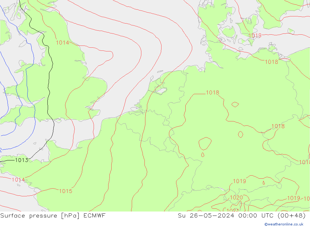 Bodendruck ECMWF So 26.05.2024 00 UTC