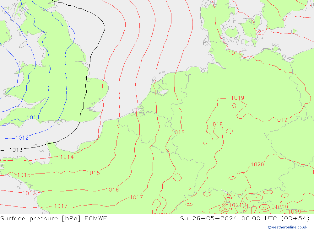 Surface pressure ECMWF Su 26.05.2024 06 UTC