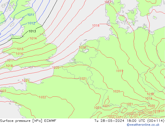 pression de l'air ECMWF mar 28.05.2024 18 UTC