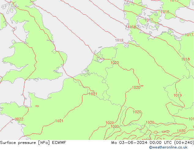 приземное давление ECMWF пн 03.06.2024 00 UTC