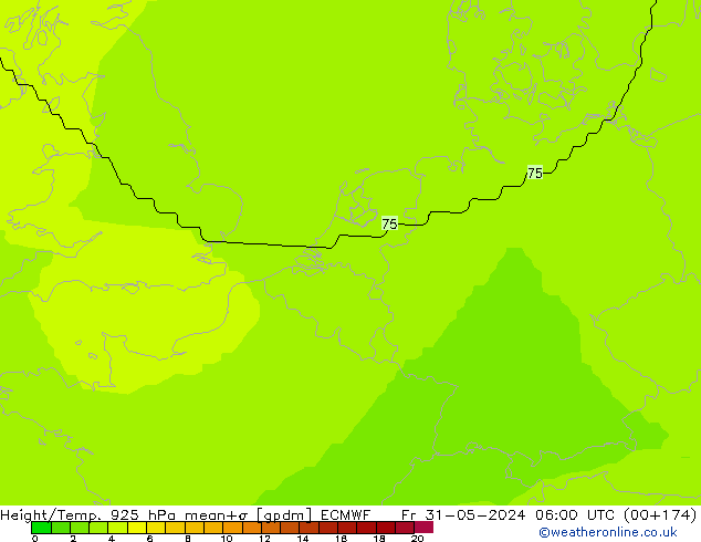 Géop./Temp. 925 hPa ECMWF ven 31.05.2024 06 UTC