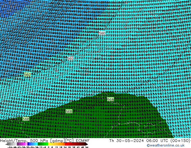 Height/Temp. 500 hPa ECMWF  30.05.2024 06 UTC