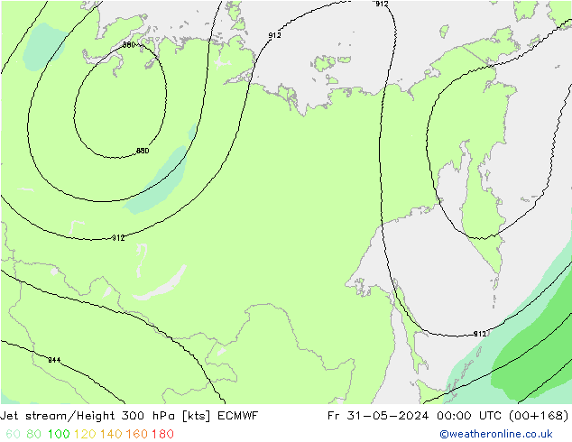 Jet stream/Height 300 hPa ECMWF Fr 31.05.2024 00 UTC