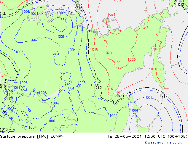 Luchtdruk (Grond) ECMWF di 28.05.2024 12 UTC