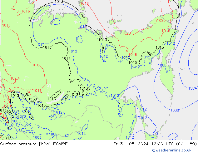 Yer basıncı ECMWF Cu 31.05.2024 12 UTC