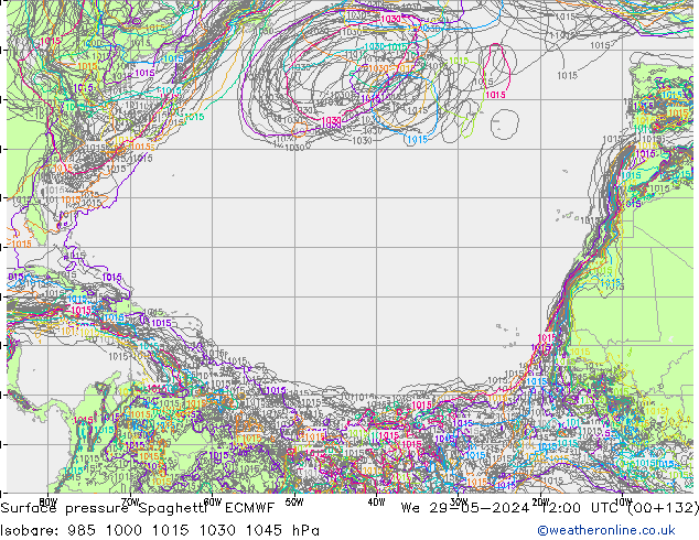 Yer basıncı Spaghetti ECMWF Çar 29.05.2024 12 UTC