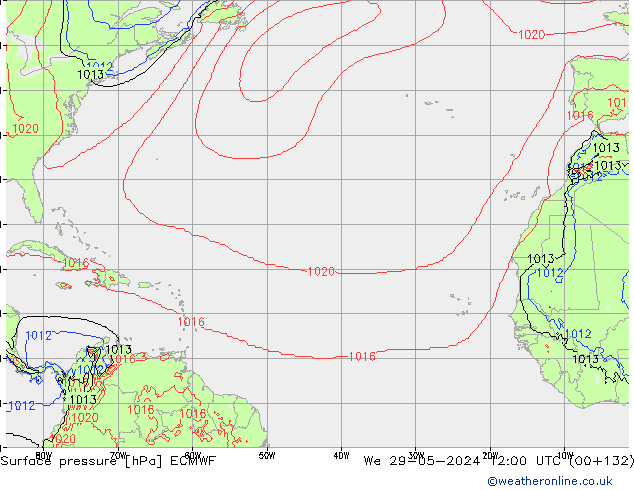 Yer basıncı ECMWF Çar 29.05.2024 12 UTC