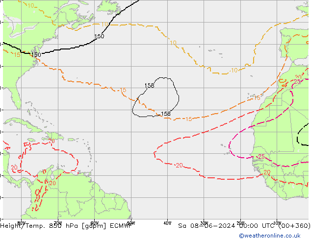 Height/Temp. 850 hPa ECMWF  08.06.2024 00 UTC