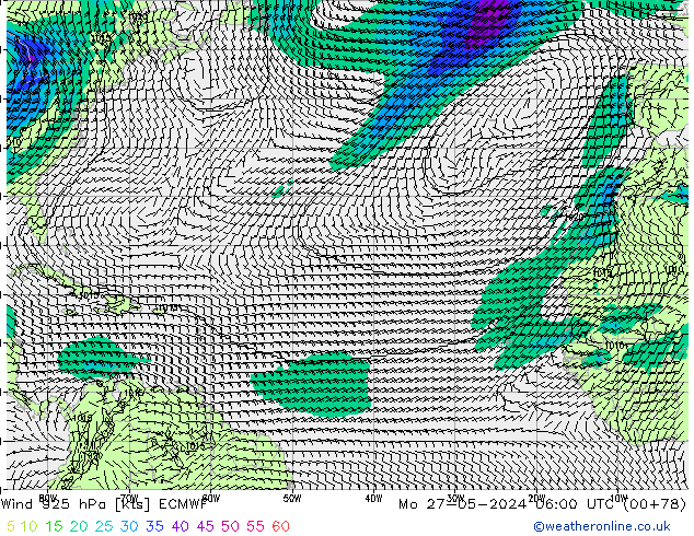 Wind 925 hPa ECMWF Mo 27.05.2024 06 UTC