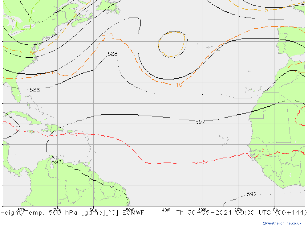 Yükseklik/Sıc. 500 hPa ECMWF Per 30.05.2024 00 UTC