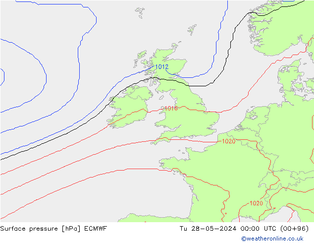 Surface pressure ECMWF Tu 28.05.2024 00 UTC