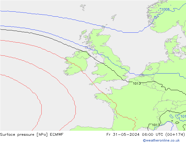 pression de l'air ECMWF ven 31.05.2024 06 UTC