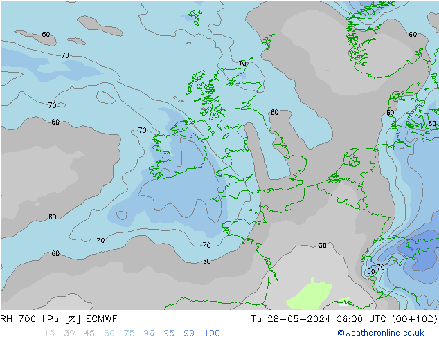 RV 700 hPa ECMWF di 28.05.2024 06 UTC