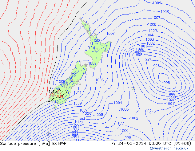 Luchtdruk (Grond) ECMWF vr 24.05.2024 06 UTC