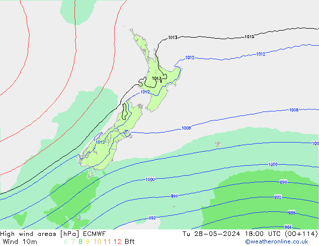 High wind areas ECMWF Tu 28.05.2024 18 UTC