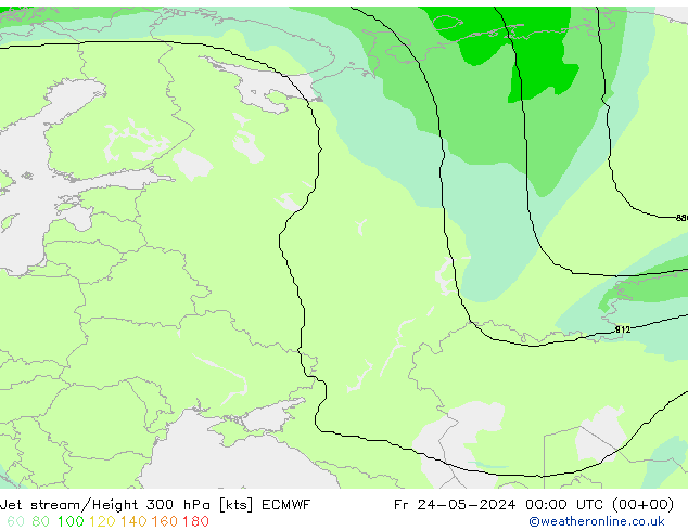 Jet stream/Height 300 hPa ECMWF Fr 24.05.2024 00 UTC