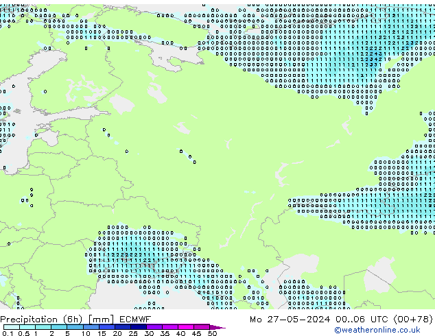 Yağış (6h) ECMWF Pzt 27.05.2024 06 UTC