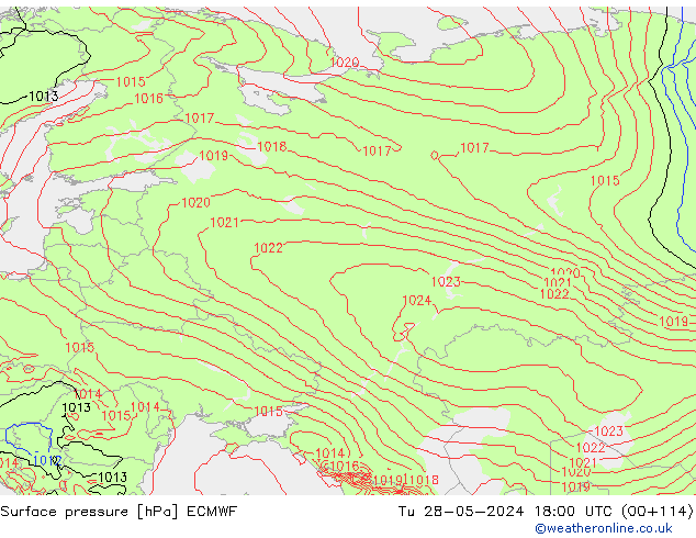 pression de l'air ECMWF mar 28.05.2024 18 UTC