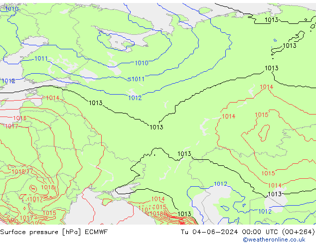 Luchtdruk (Grond) ECMWF di 04.06.2024 00 UTC