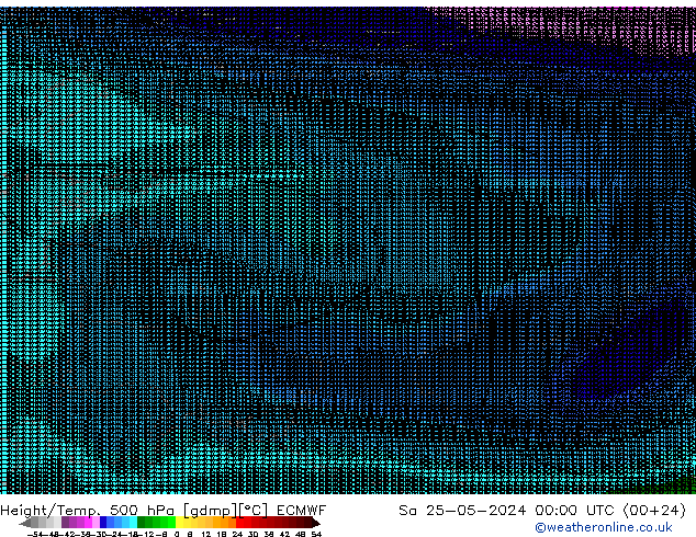 Yükseklik/Sıc. 500 hPa ECMWF Cts 25.05.2024 00 UTC