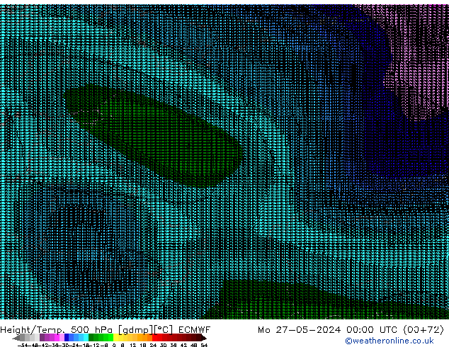 Height/Temp. 500 hPa ECMWF Mo 27.05.2024 00 UTC