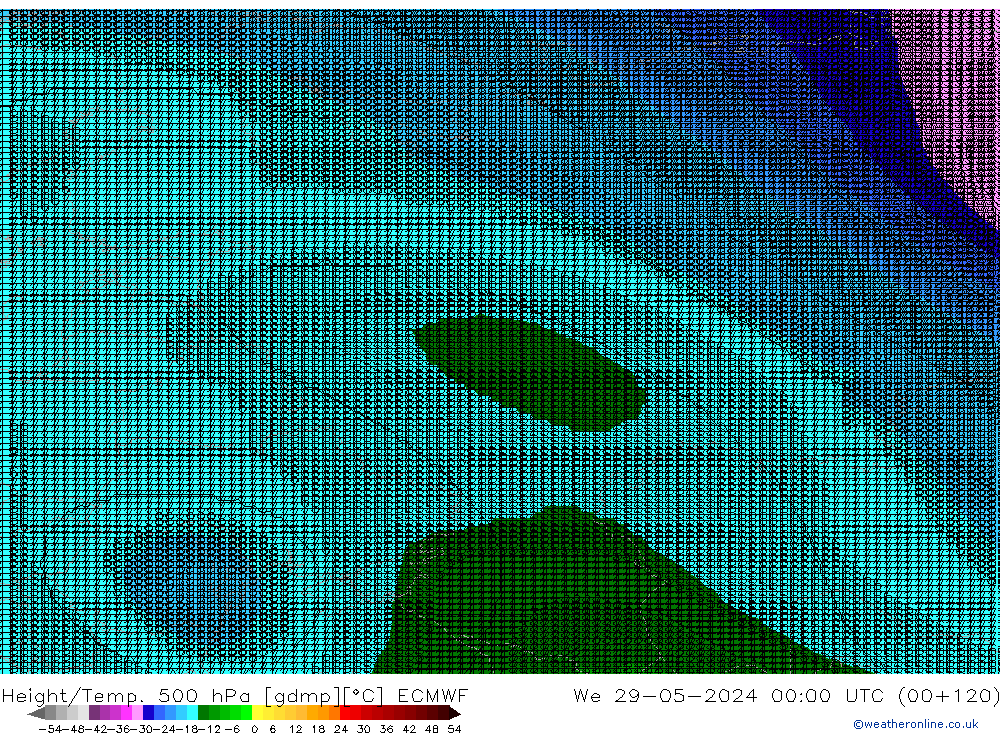 Height/Temp. 500 hPa ECMWF St 29.05.2024 00 UTC