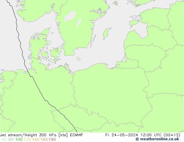 Jet stream ECMWF Sex 24.05.2024 12 UTC