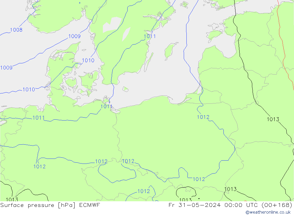 Yer basıncı ECMWF Cu 31.05.2024 00 UTC