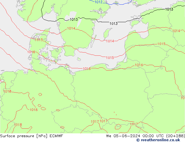 Pressione al suolo ECMWF mer 05.06.2024 00 UTC